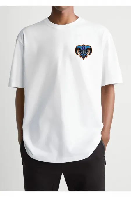 Oversized Printed White T-shirt