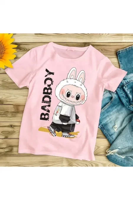 LABUBU BAD BOY PRINTED OVERSIZED CHILDREN'S T-SHIRT