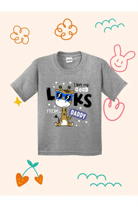 Cute Giraffe with Glasses Print Kids T-shirt