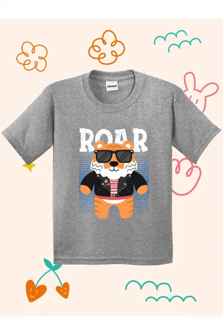 Roar Cute Lion Print Kids T-shirt