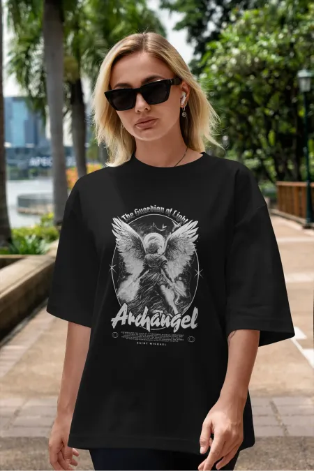 Unisex Men's/Women's ARCHANGEL Colorful Custom Printed Oversize Cotton Crew Neck T-Shirt