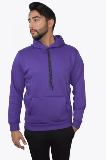 Unisex Mor Kapüşonlu Sweatshirt