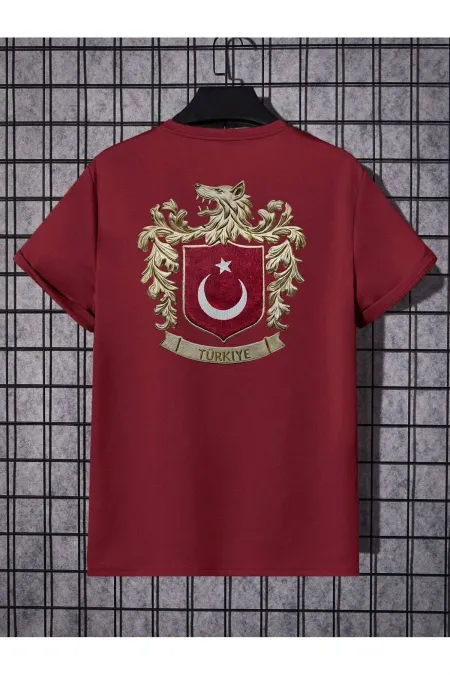 Grey Wolf Symbol Türkiye Back and Front Printed Unisex T-shirt
