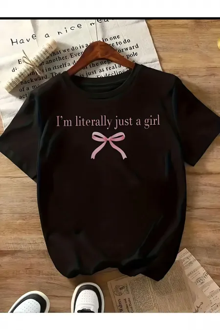 RIBBON PRINTED BASIC T-SHIRT
