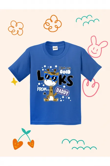 Cute Giraffe with Glasses Print Kids T-shirt