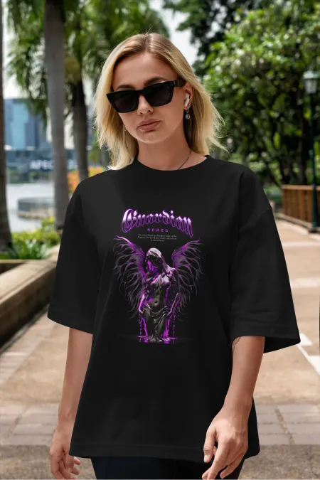 Unisex Men's/Women's GUARDIAN ANGEL Custom Printed Oversize Cotton Crew Neck T-Shirt