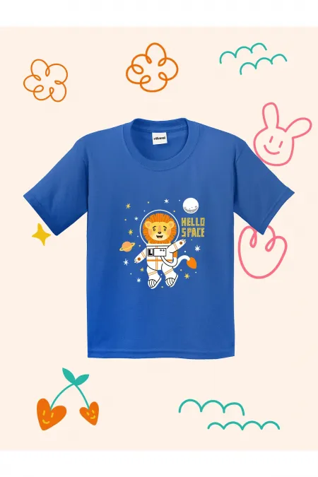 Hello Space Printed Kids T-shirt