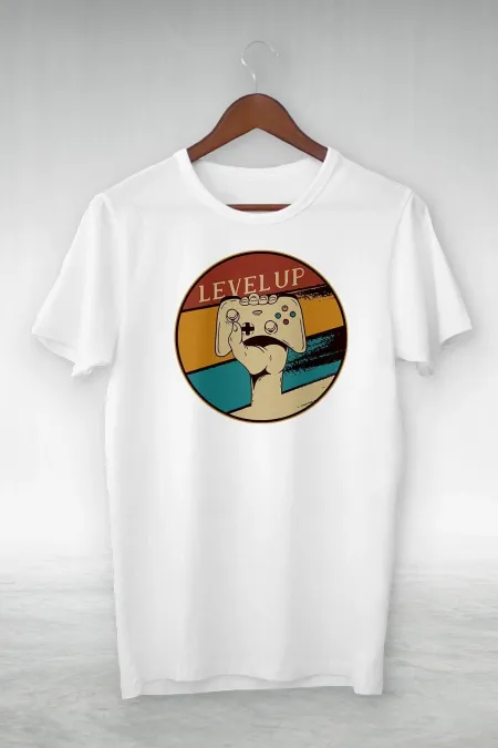Unisex Hashtag White Oversize Crew Neck Printed T-shirt