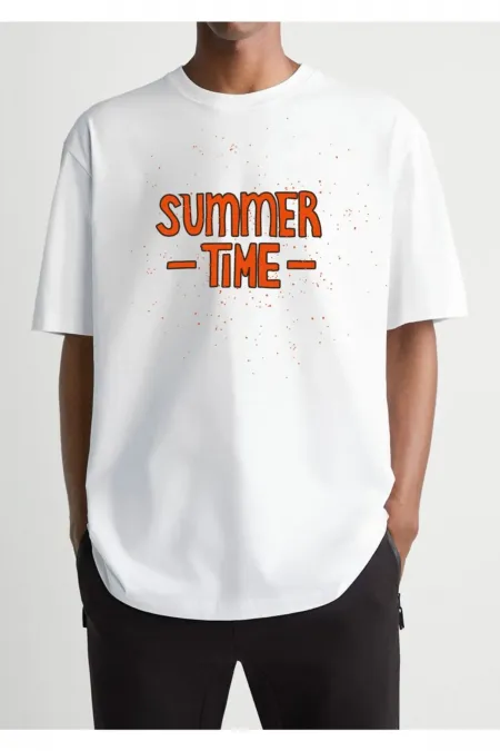 Oversize Summer Time Printed Thirt