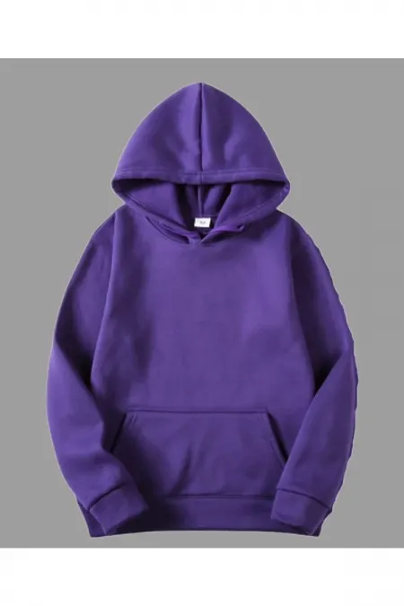 Mor Unisex Kapşonlu Sweatshirt
