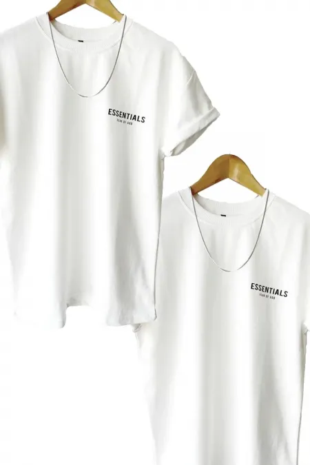 2-Pack White Men's Printed Crew Neck Short Sleeve T-shirt