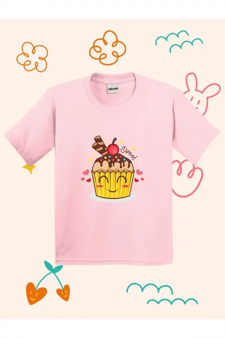 Kids' T-shirt with Cupcake Print