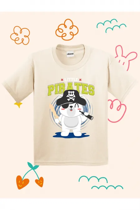 Little Pirate Puppy Print Kids T-shirt