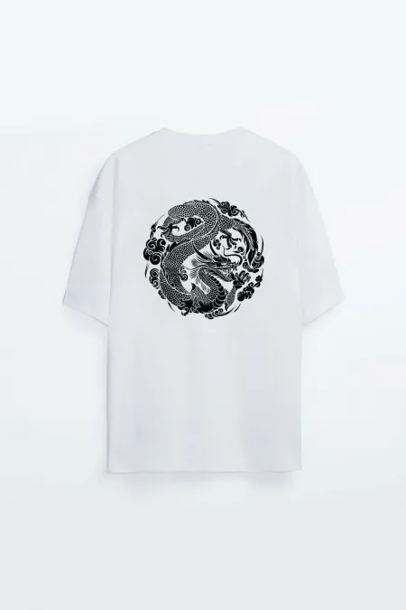 Oversize White Printed T-shirt