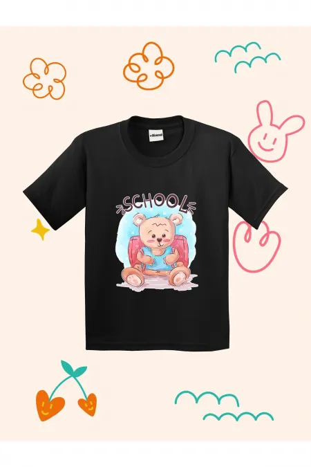 School Teddy Bear Design Kids T-shirt