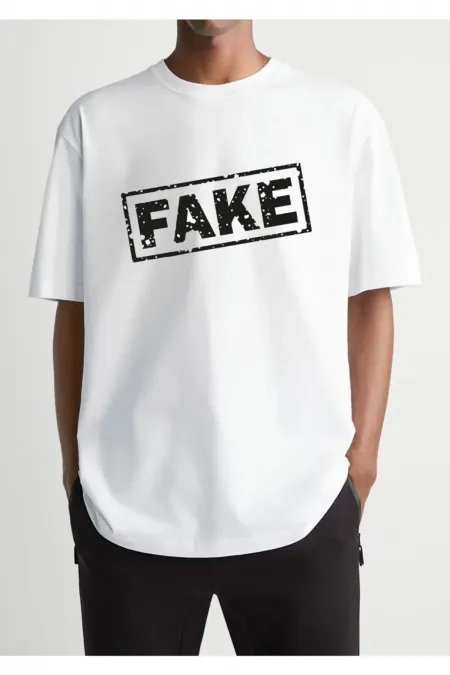 Oversized Printed White T-shirt