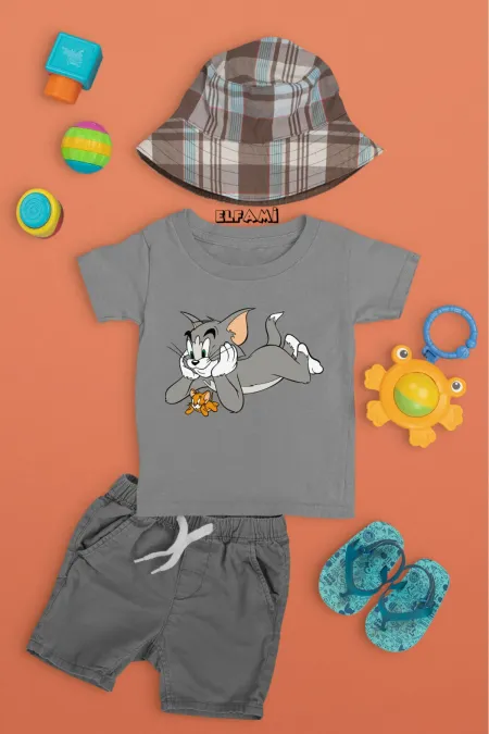 T-shirt imprimé Tom et Jerry pour fille/garçon