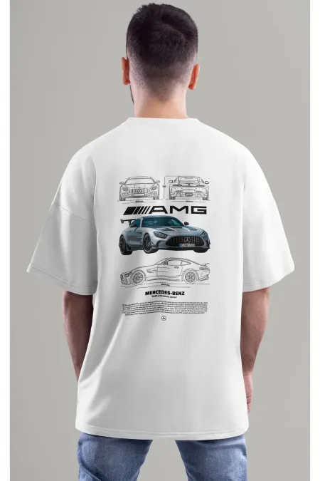 Unisex Men/Women MERCEDES AMG GTR Colorful Custom Printed Oversize T-Shirt T-Shirt