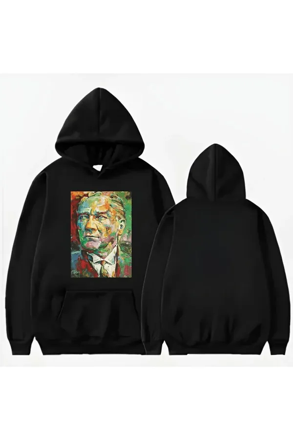 SWEAT-SHIRT À CAPUCHE IMPRIMÉ ATATURK