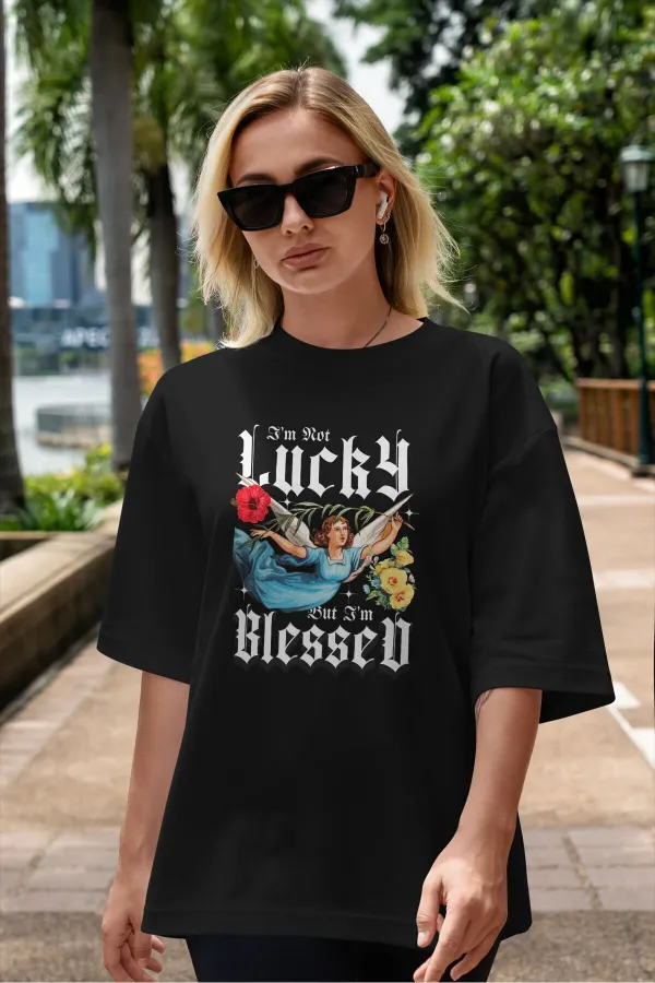 Unisex Men's/Women's NOT LUCKY Colorful Custom Printed Oversize Cotton Crew Neck T-Shirt