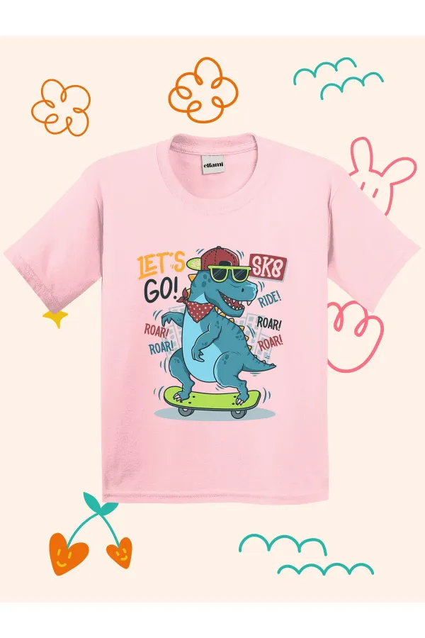 Lets Go Dino Print Kids T-shirt