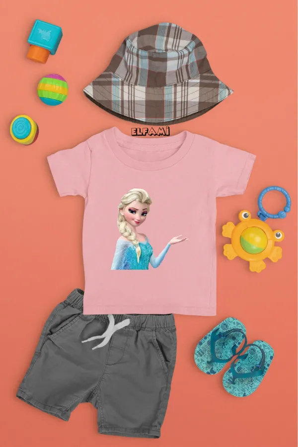 T-shirt imprimé Elsa Frozen pour fille/garçon