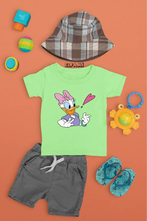 Cartoon Detail Printed Girls/Boys T-Shirt