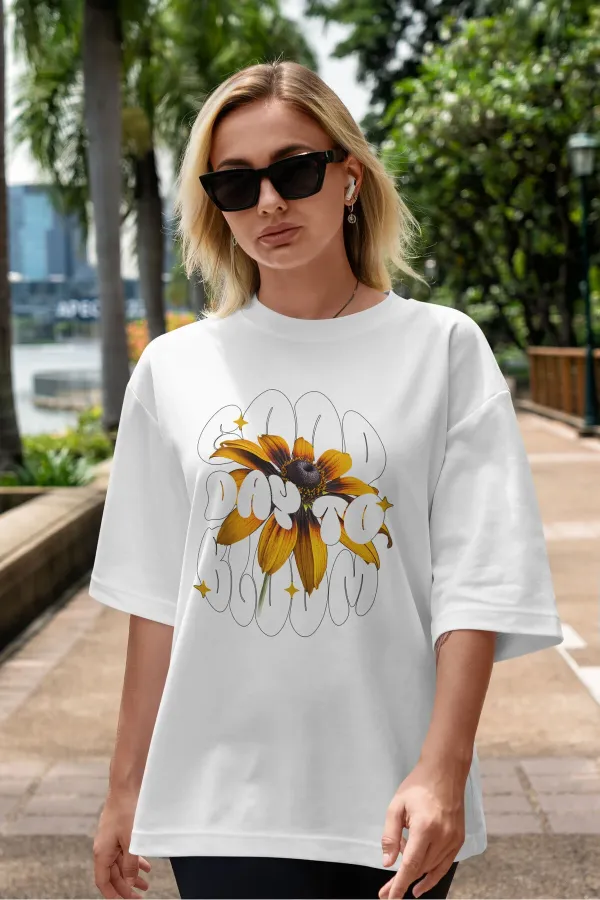 Unisex Men's/Women's BLOOM Colorful Custom Printed Oversize Cotton Crew Neck T-Shirt