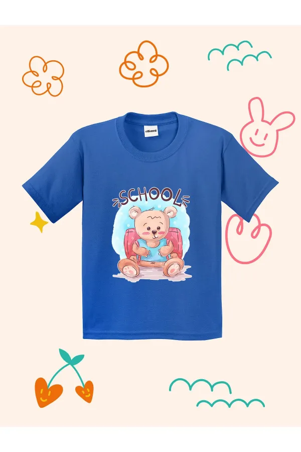 School Teddy Bear Design Kids T-shirt