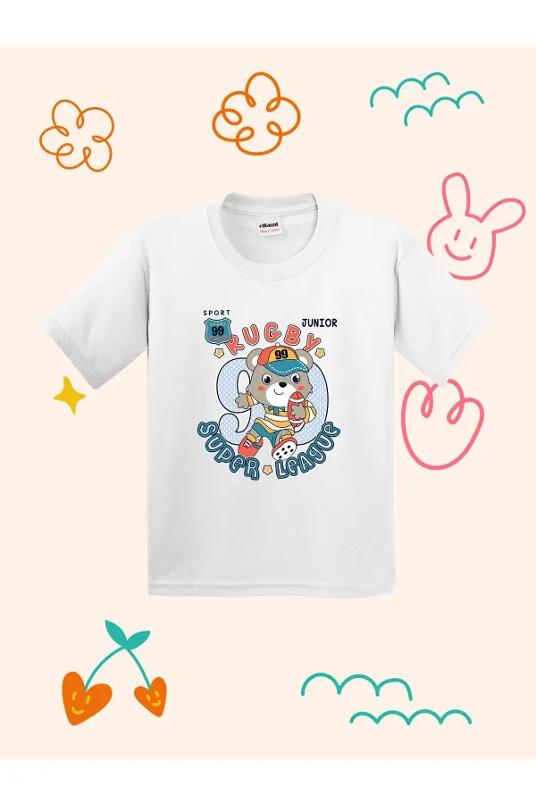 Rugby League Design Printed Kids T-shirt