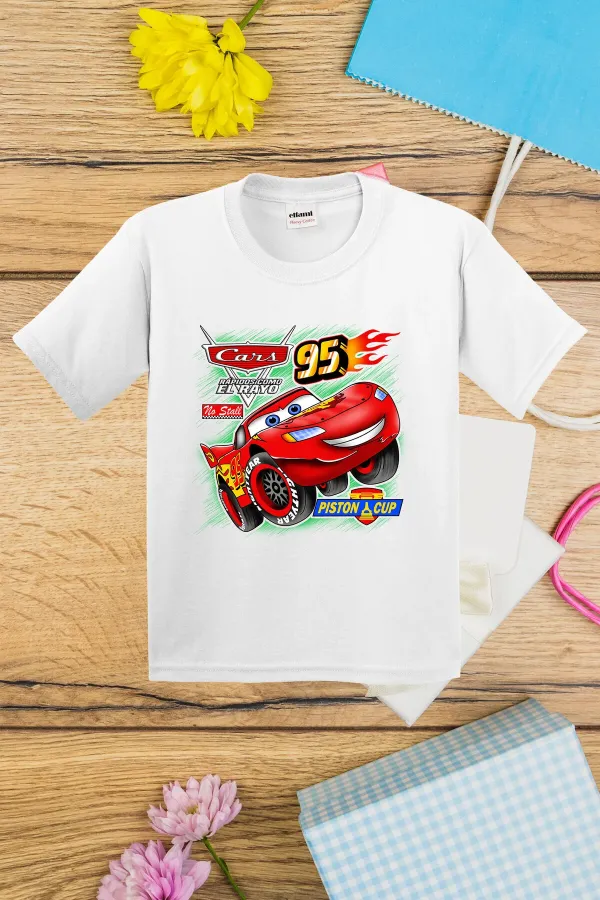 T-shirt imprimé Cars Lightning McQueen pour enfant