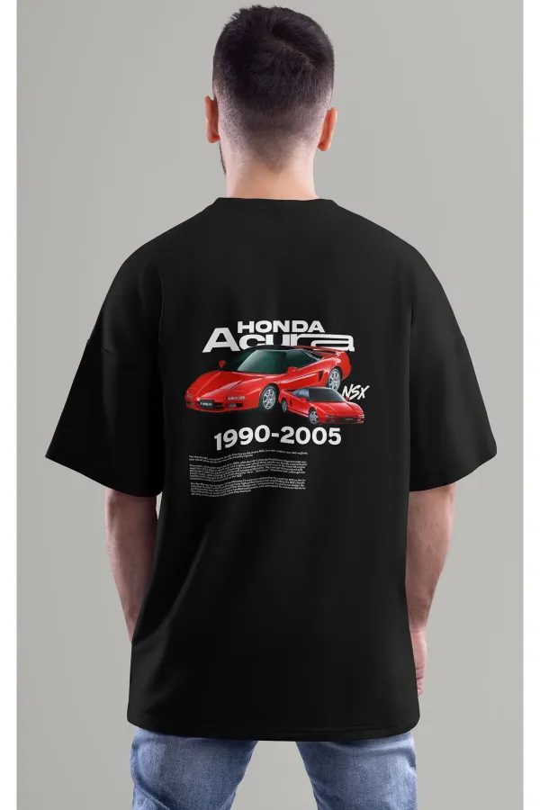T-shirt unisexe à col rond en coton surdimensionné imprimé personnalisé coloré pour hommes/femmes HONDA ACURA NSX