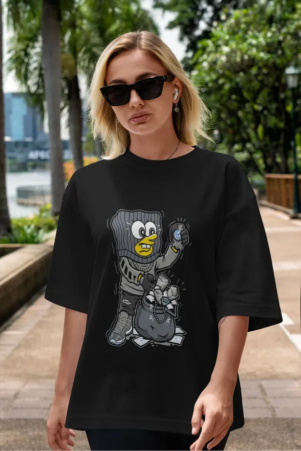 Unisex Men's/Women's SpongeBob Custom Printed Oversize Cotton Crew Neck T-Shirt