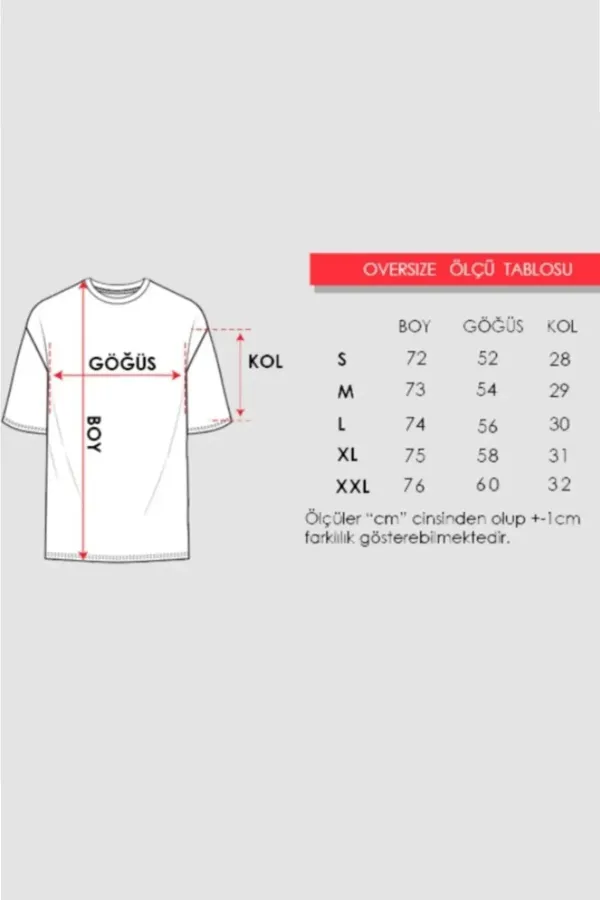 Unisex Oversize T-shirt X Print White