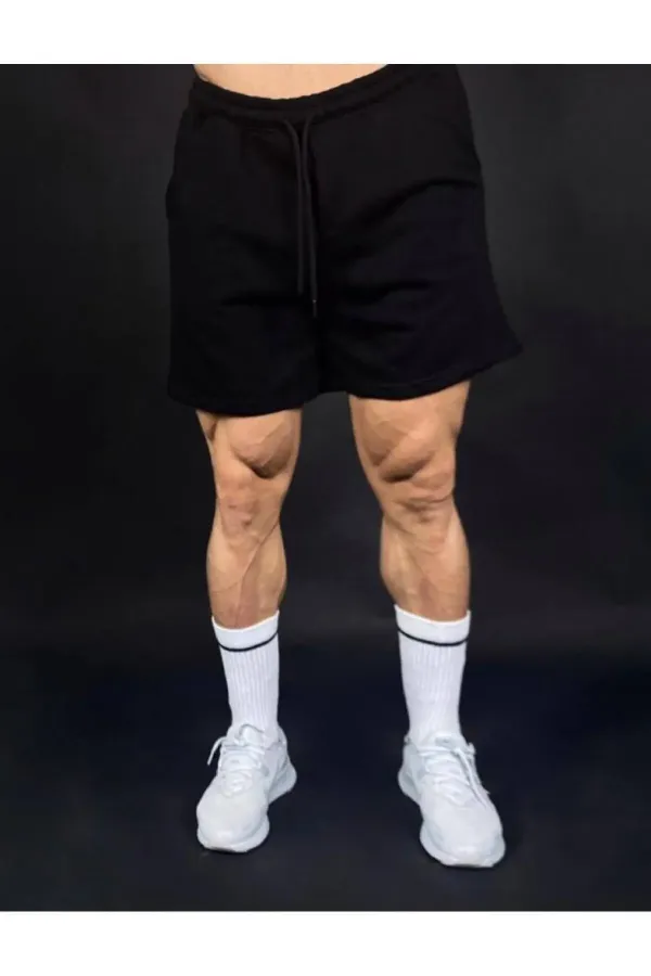 Short noir coupe standard pour homme