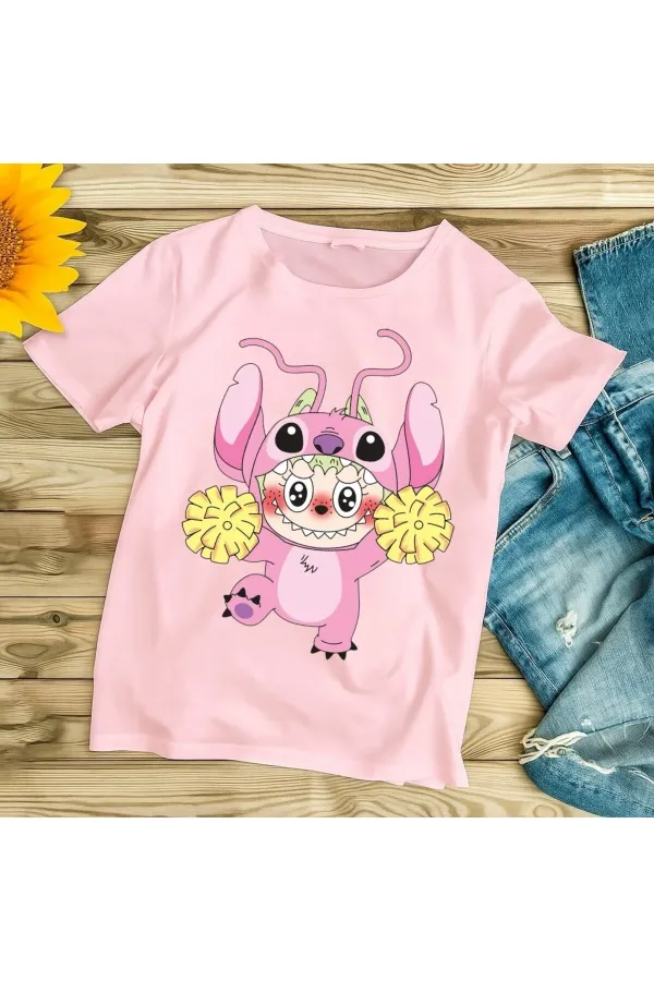 LABUBU ANGEL PRINTED OVERSIZED CHILDREN'S T-SHIRT