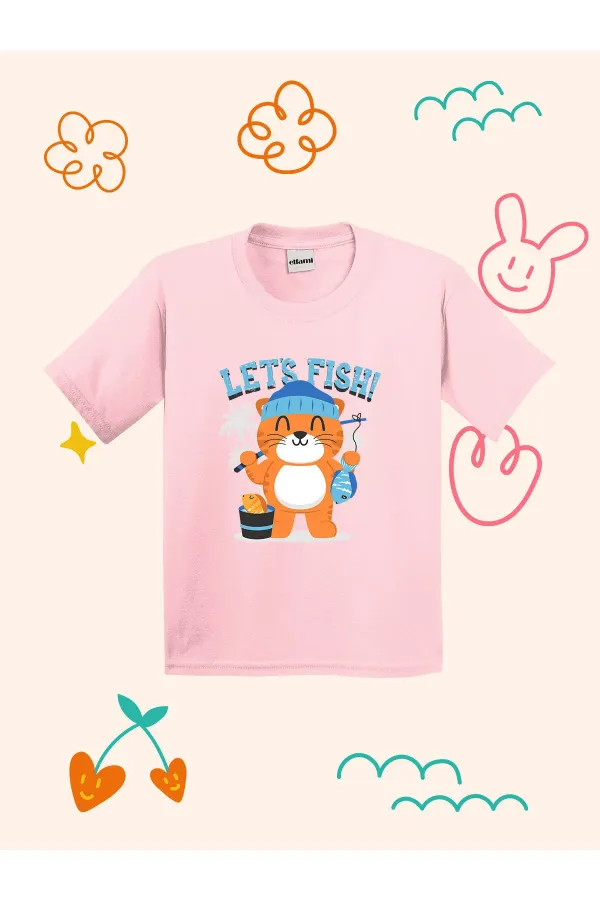 T-shirt enfant Chat Pêcheur Mignon