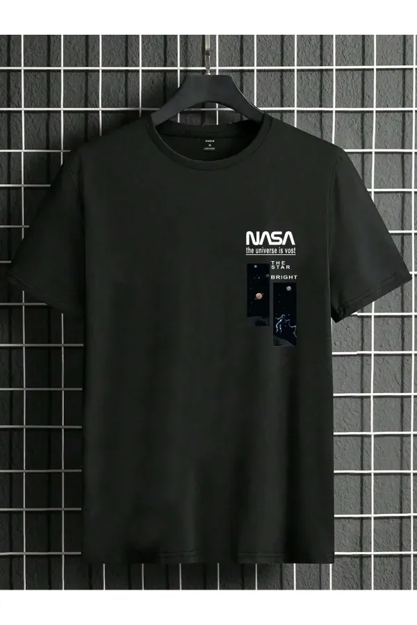 Black Oversized NASA Printed T-shirt - Oversized Printed garalio