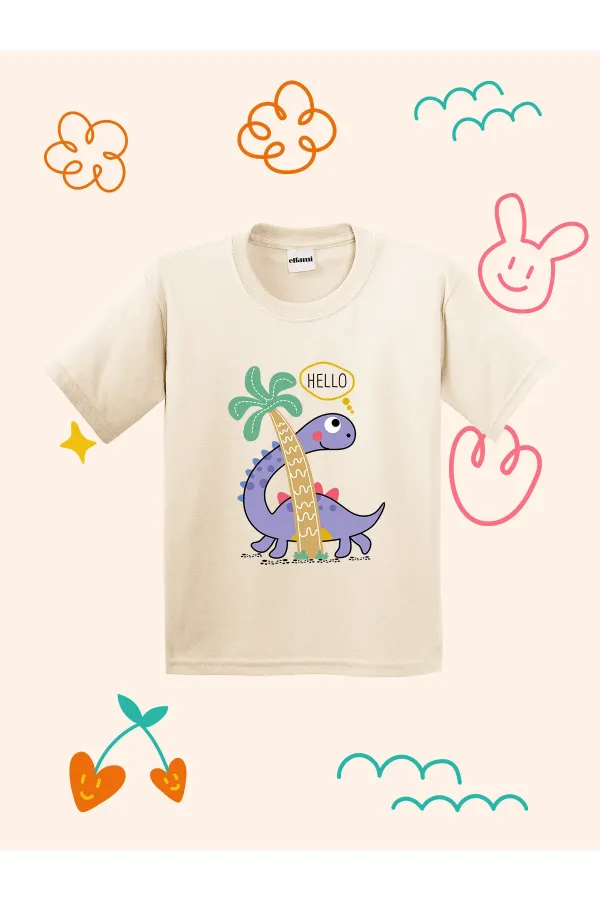 Hello Dino Designed Kids T-shirt