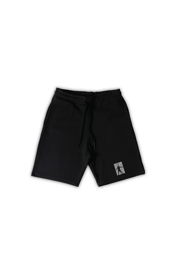2li Cristiano Ronaldo Unisex Siyah Kapüşonlu Ve Gri Şort Kombini