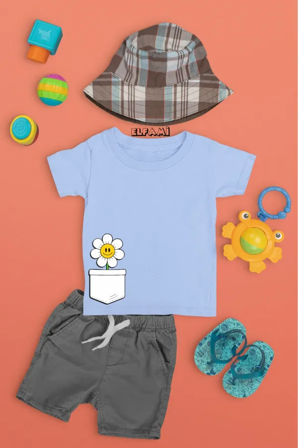 T-shirt imprimé marguerite pour fille/garçon