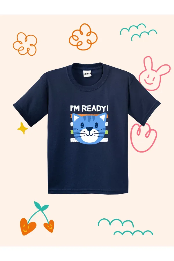 Cute Cat Print Kids T-shirt