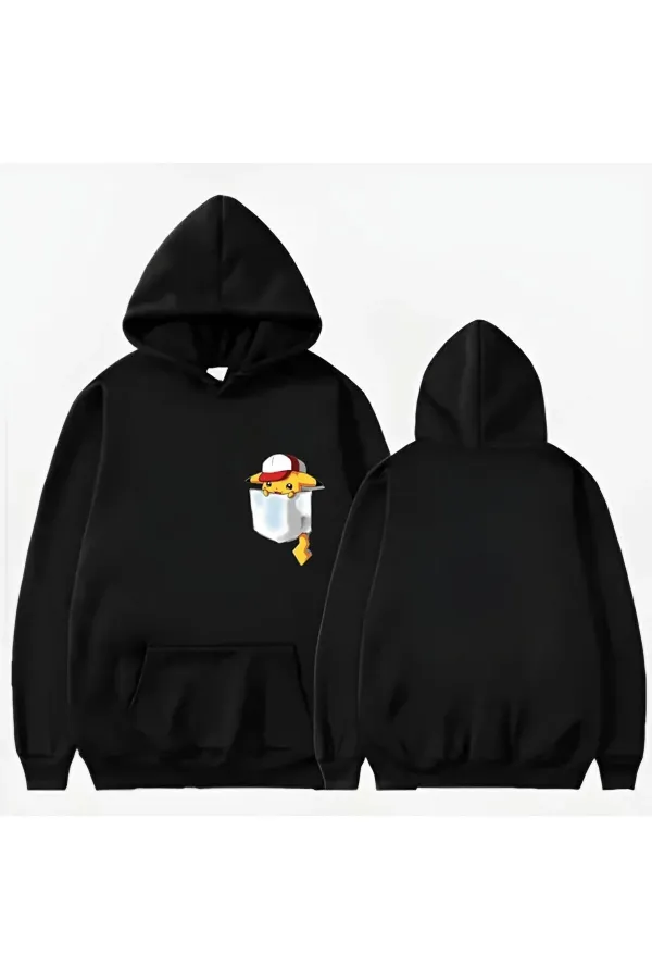 CEP BASKLI KAPÜŞONLU Sweatshirt