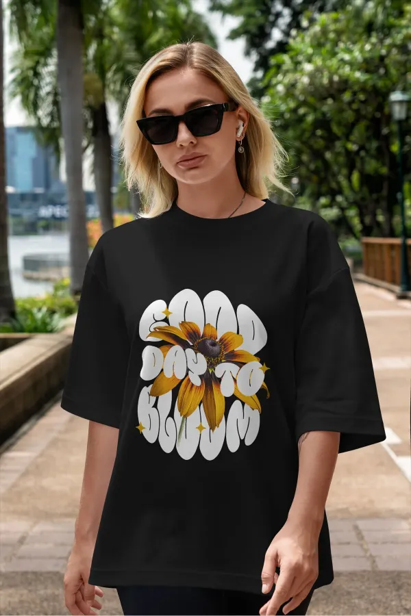 Unisex Men's/Women's BLOOM Colorful Custom Printed Oversize Cotton Crew Neck T-Shirt