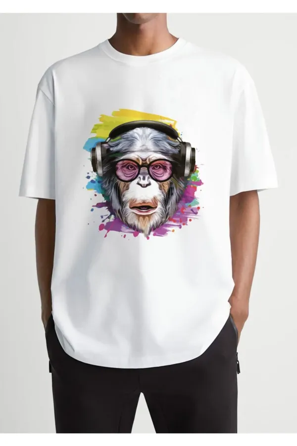 Oversized Printed White T-shirt
