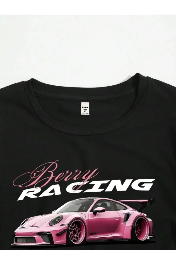 Unisex Racing Car Printed Oversize T-Shirt