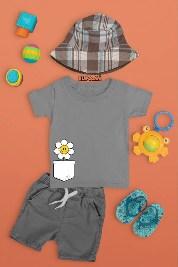 T-shirt imprimé marguerite pour fille/garçon