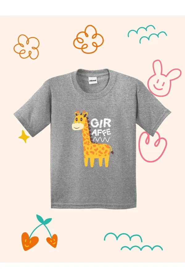 T-shirt enfant à imprimé girafe mignon