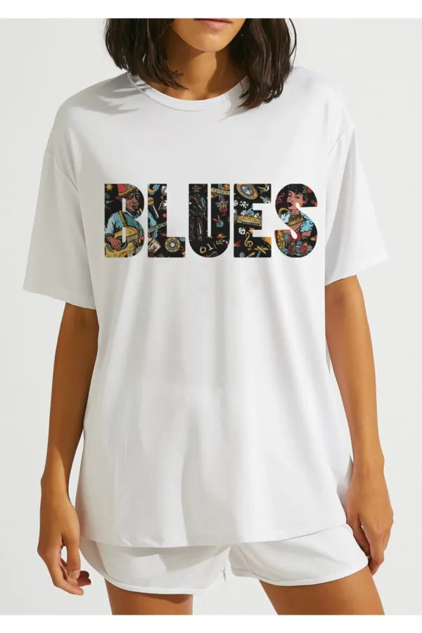 Blues Printed Oversize T-shirt