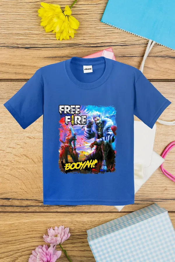 T-shirt imprimé pour enfants FreeFire Booyah Design